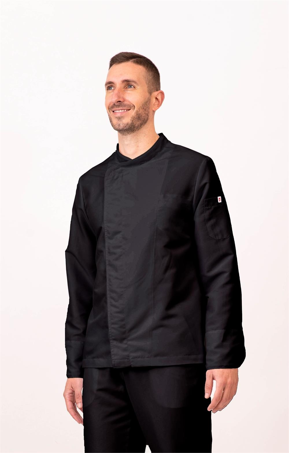Chaqueta de cocina con vivo en cuello y puño