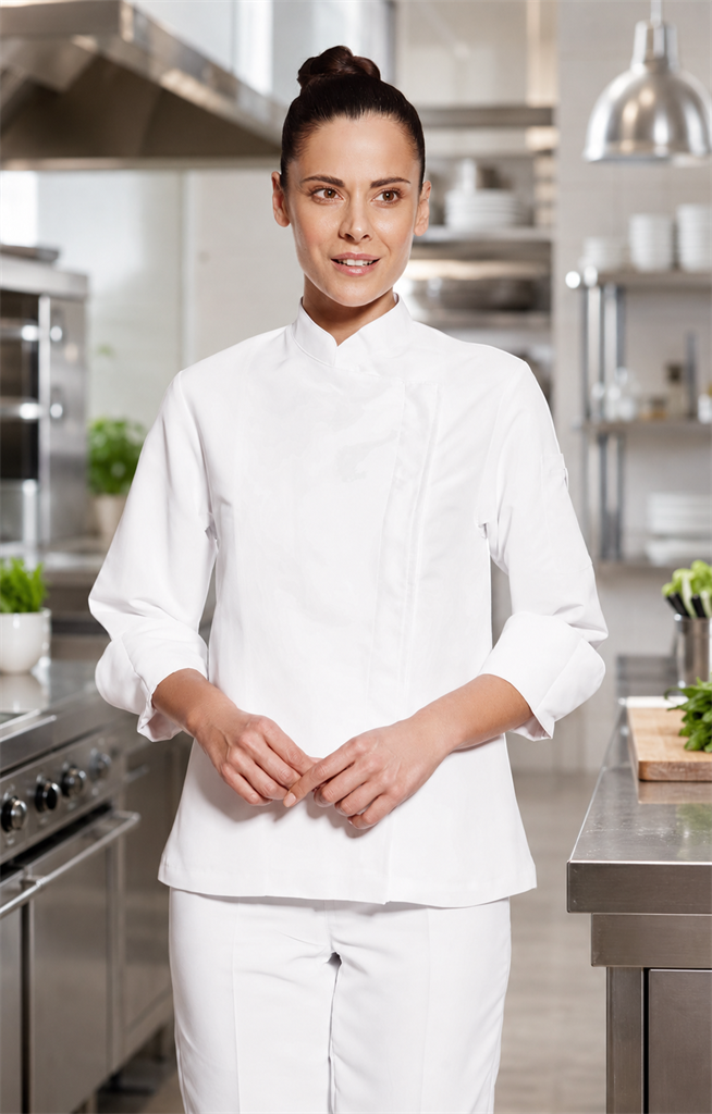 Chaqueta cocina microfibra y espalda nido abeja manga larga 